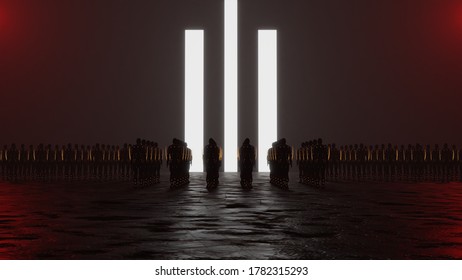3d rendering abstract background with the troops