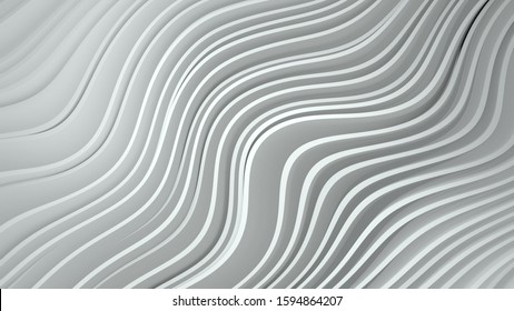 3D rendering of abstract background of white and grey  lines. Muted clean background for corporate presentation. 