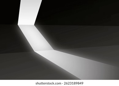 3d rendering of abstract blank black beauty interior hall with light from the top, for elegant design concept display, futuristic show scene, creative product presentation, or studio room mockup. 
