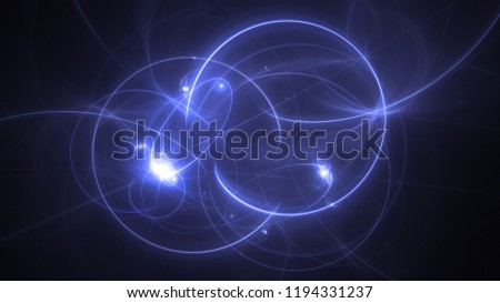3D rendering abstract blue fractal light background