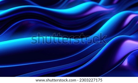 3d rendering Abstract blue wavy background