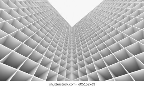 3D Rendering abstract building isolated on white background