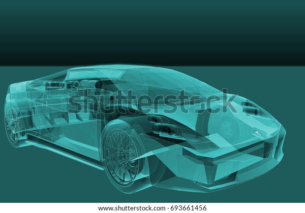 3d rendering\
abstract car tech\
background