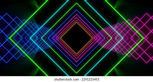 3d Rendering Of An Abstract Composition With A Lot Of Multi Colored Squares