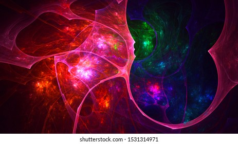 3D rendering abstract fractal light background
