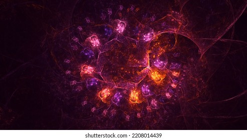 3D Rendering Abstract Fractal Light Background