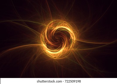 3D Rendering Abstract Fractal Light Background