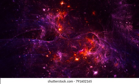 3D Rendering Abstract Fractal Light Background