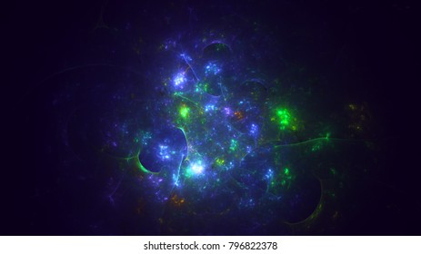 3D rendering abstract fractal light background