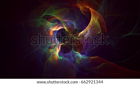 3D rendering abstract fractal light background