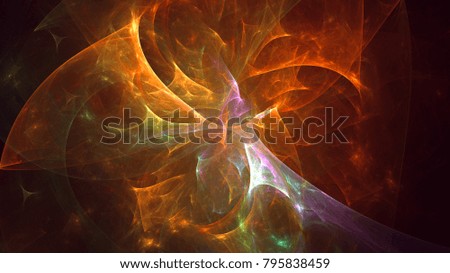 3D rendering abstract fractal light background
