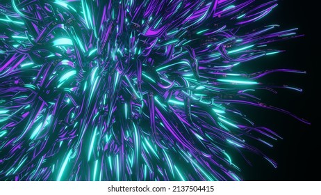 3D Rendering. Abstract Futuristic Geometric Shapes Background. Beautiful Relaxing Stylish Trippy Psychedelic VJ Loop. Modern Background, Screensaver