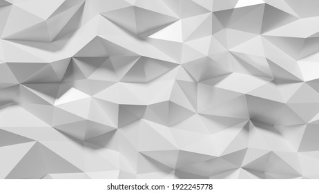 3d Rendering Of Abstract Geometric Triangular White Background