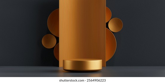 3D rendering abstract gold