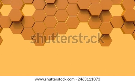 3d rendering of an abstract hexagonal background. Polished Polygonal dark surface, Hex geometry pattern. 