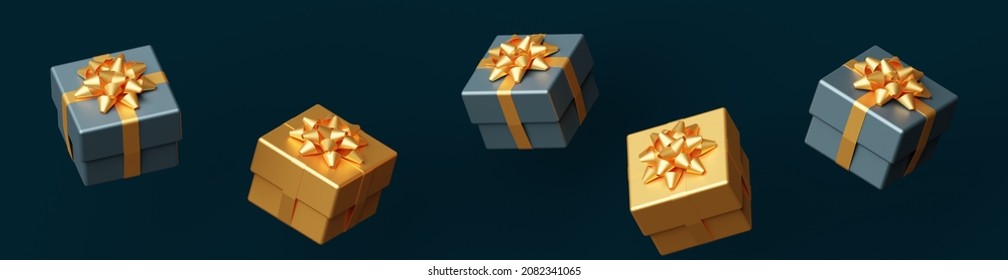 3D rendering, Abstract minimal mock up scene, geometry podium shape for show cosmetic product display, Christmas tree and gift box, Christmas and New Year's studio interior platform.