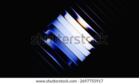 3d rendering. Abstract minimalist background featuring diagonal metallic stripes. Fluted glass