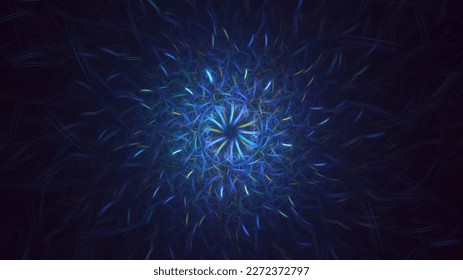 3D rendering abstract multicolor fractal light background