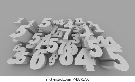 3D rendering of Abstract Number Background.