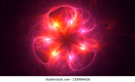 3D rendering abstract red fractal light background - Shutterstock ID 1330844636
