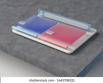 3d rendering abstract smart device interface