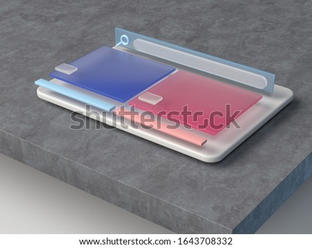 3d rendering abstract smart device interface