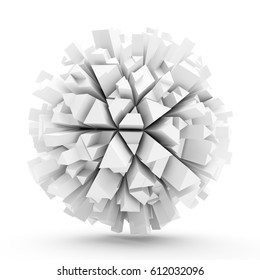 3D Rendering abstract sphere on white background