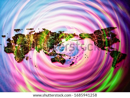 3D rendering abstract world map