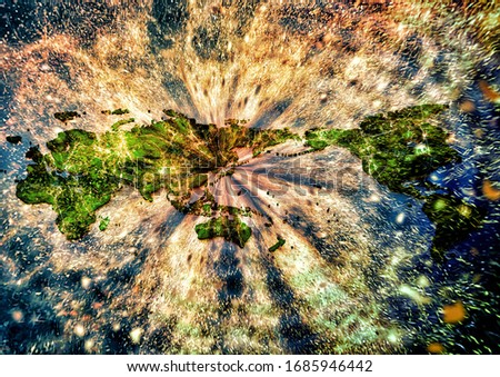 3D rendering abstract world map