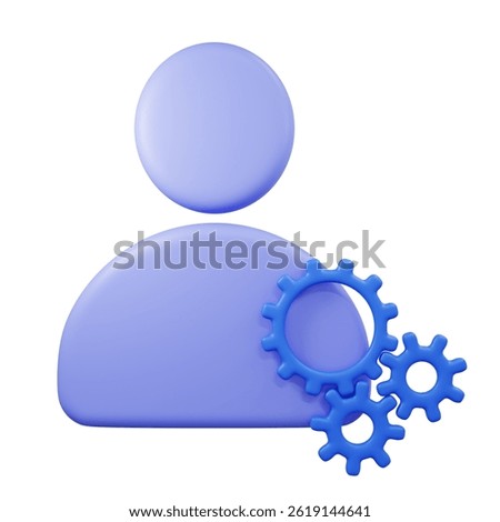 3D Rendering Account setting isolated on white background with clipping path