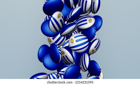 3D rendering of actual colored candy with a flag of Uruguay , isolated  - Powered by Shutterstock