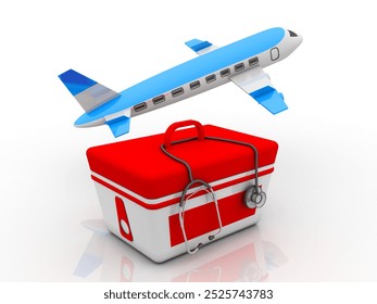 3d rendering air ambulance concept
