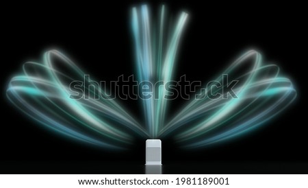 3D rendering of an air cleaner making indoor air fresh steadily by cleaning the air pollutant. 