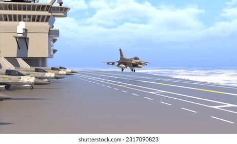 3D rendering of the aircraft carrier