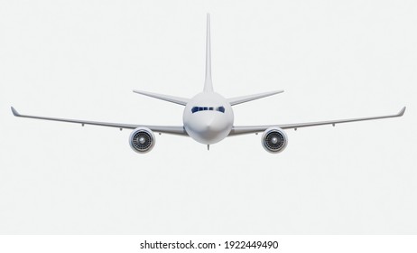 3D Rendering Airplane From Front View