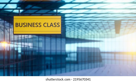 3d Rendering Of Airport Business Class Signboard At The Airport Terminal Illustration