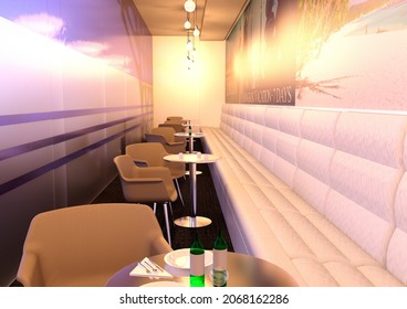 3D Rendering Of An Airport Lounge Interior