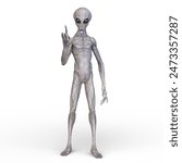 3D rendering of an alien