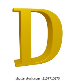3d rendering of alphabet letter d. Character d in 3d render. 3d illustration.