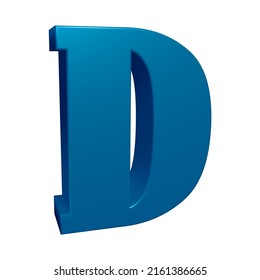 3d rendering of alphabet letter d. Character d in 3d render. 3d illustration.