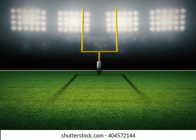 3d rendering american football field goal post
