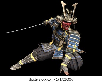 3D rendering ancient Japanese samurai