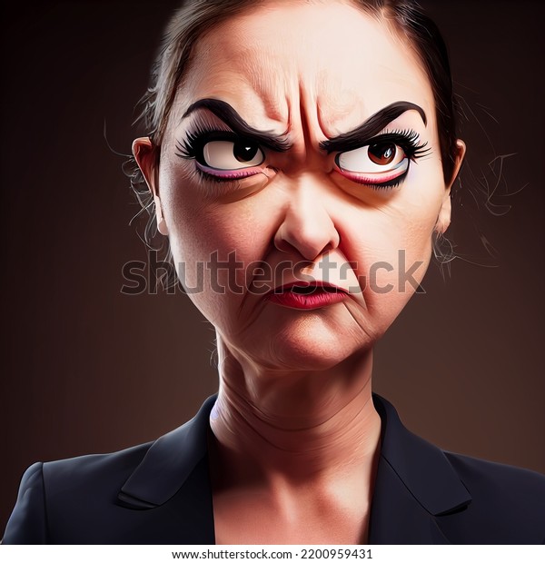 3d Rendering Angry Business Woman Stock Illustration 2200959431 Shutterstock 9302