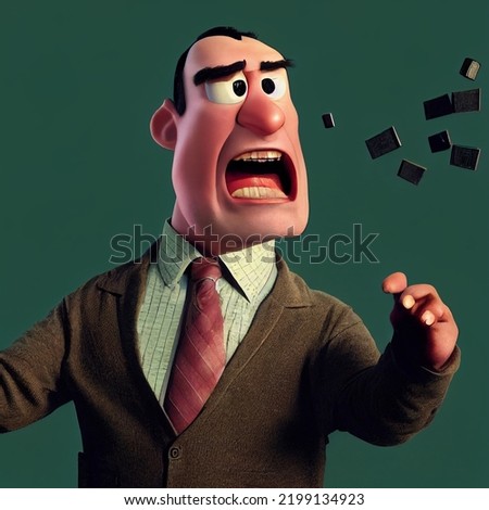 3D rendering of an angry businessman
