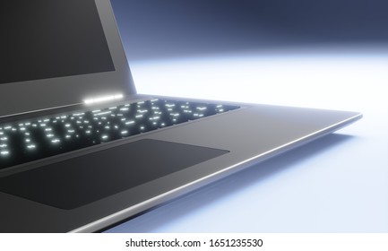 3d rendering aptop on a plain background