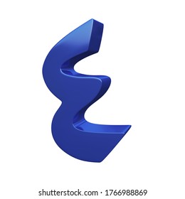 3d rendering of Arabic number Four in blue color, high resolution image with isolated white background. this number usually use in Arab countries 