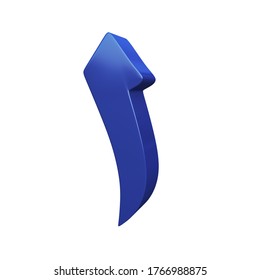 3d rendering of Arabic number one in blue color, high resolution image with isolated white background. this number usually use in Arab countries 