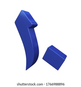 3d rendering of Arabic number Ten in blue color, high resolution image with isolated white background. this number usually use in Arab countries 