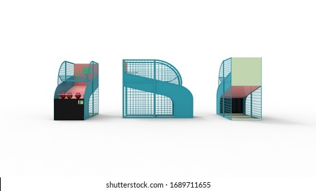 3D Rendering Of A Arcade Basketball Game Play Machine Isolated