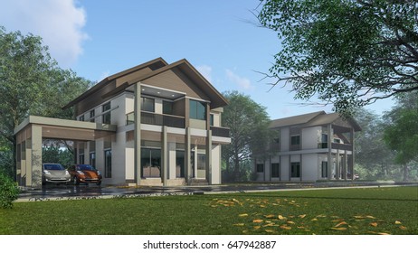 3D Rendering  Architectural House Design 